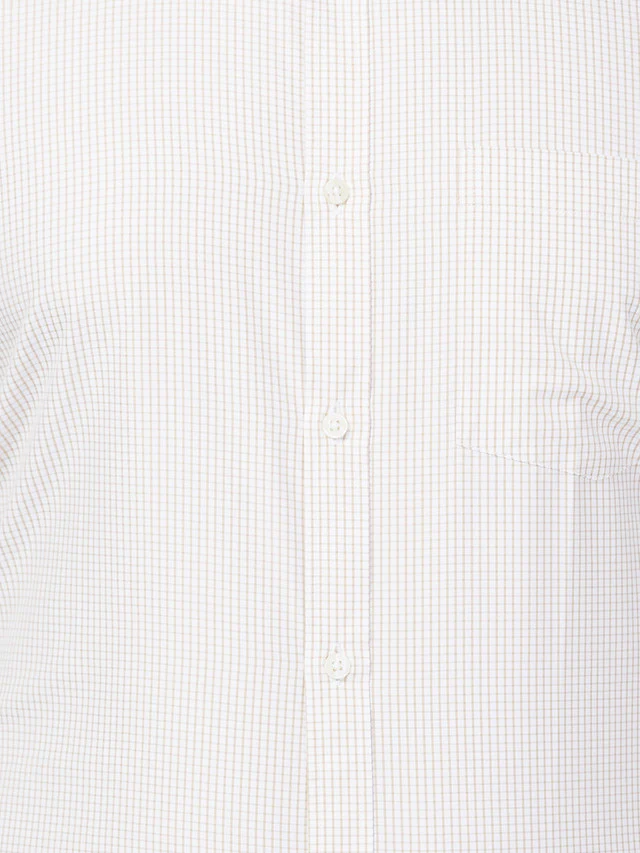 Park Avenue Men White Checkered Slim Fit Polyester Blend Formal Shirt - Image 7