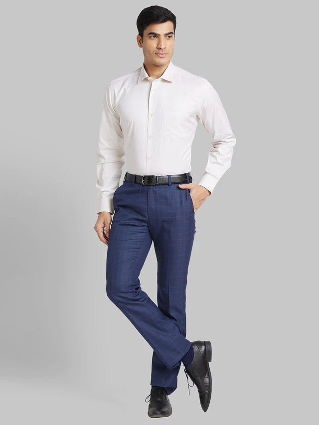 Park Avenue Men Brown Self Design Regular Fit Cotton Formal Shirt - Image 5