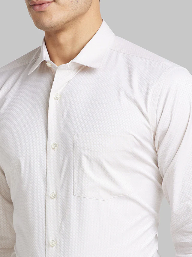 Park Avenue Men Brown Self Design Regular Fit Cotton Formal Shirt - Image 6