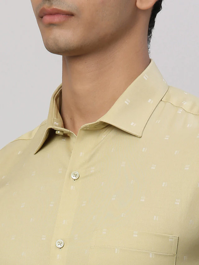 Park Avenue Men Brown Self Design Slim Fit Cotton Formal Shirt - Image 6