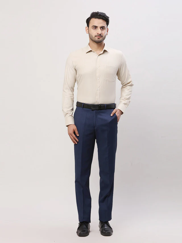 Park Avenue Men Brown Self Design Slim Fit Polyester Blend Formal Shirt - Image 5