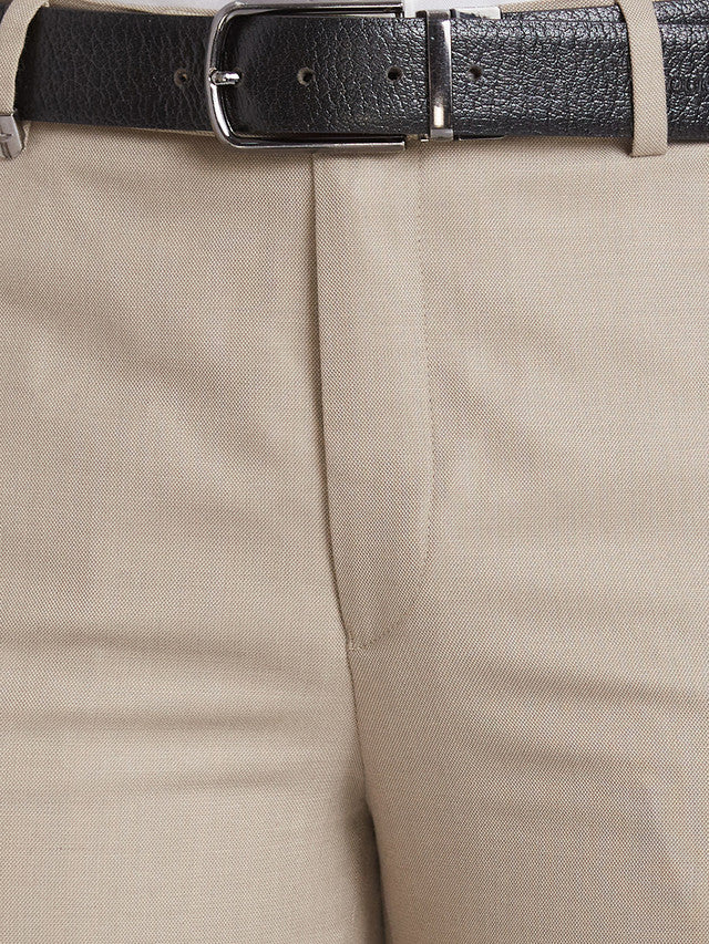 Park Avenue Men Beige Solid Super Slim Fit Trouser - Image 7