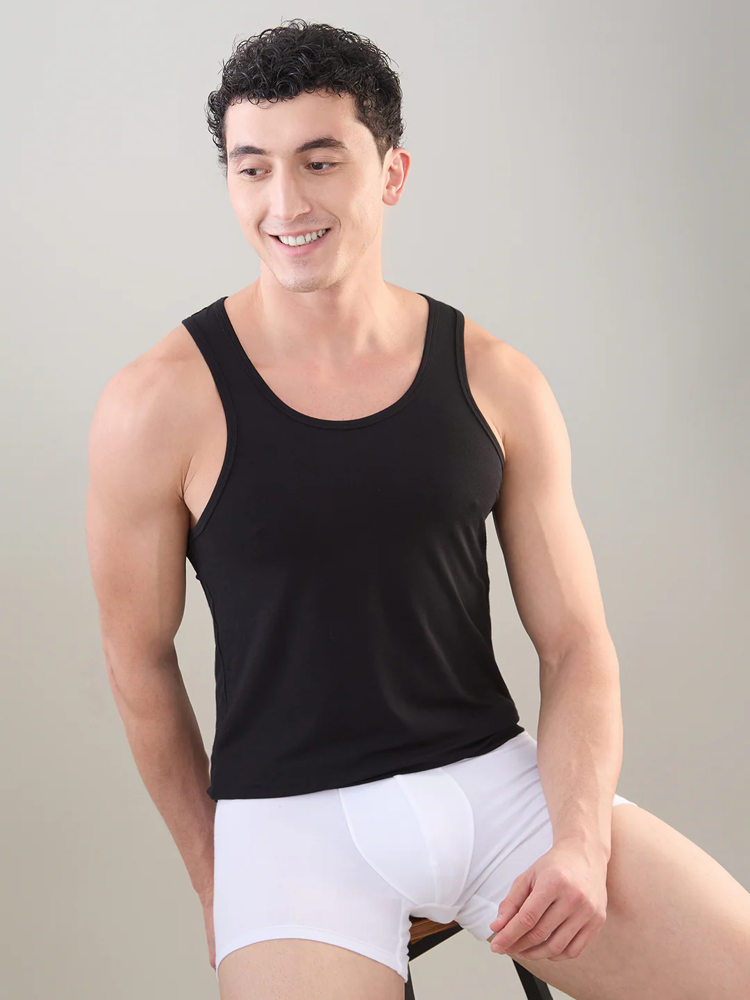 Park Avenue Men Black Bamboo Blend Vest - Image 6