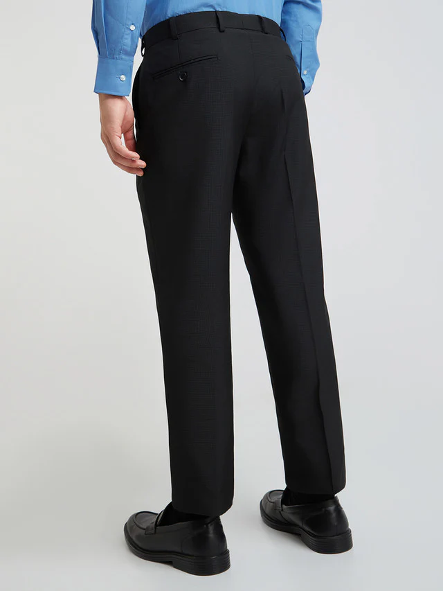Park Avenue Men Black Checkered Regular Fit Trouser - Image 4