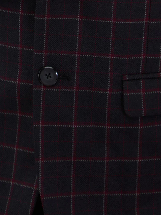 Park Avenue Men Black Checks Slim Fit Polyester Blend Blazer - Image 6