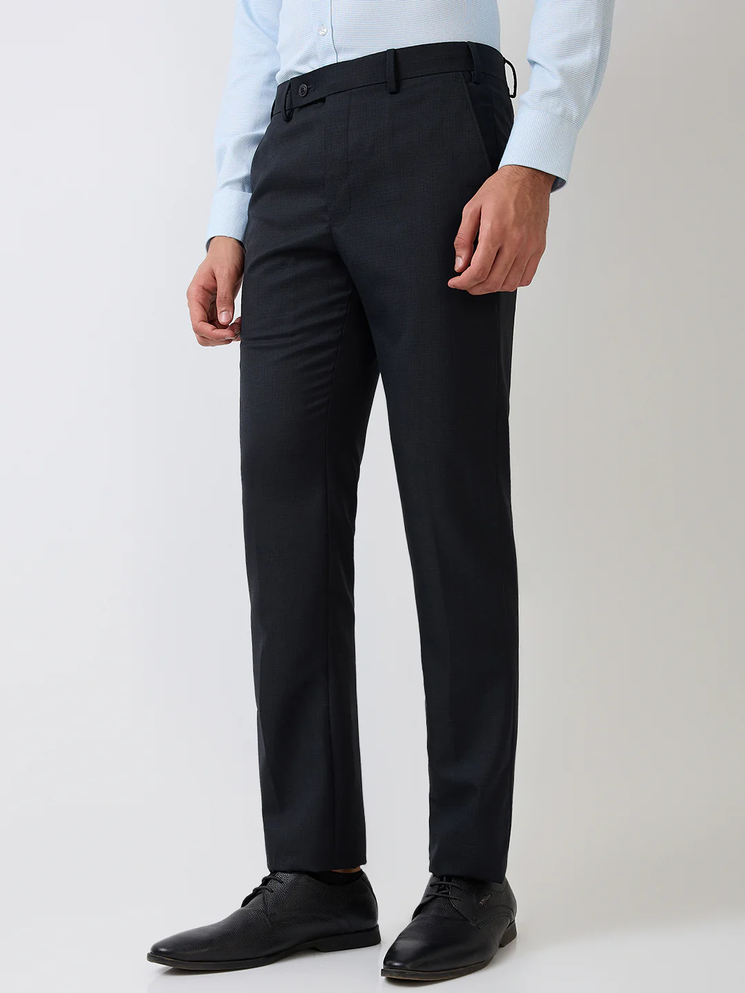 Park Avenue Men Black Checks Slim Fit Wool Blend Trouser - Image 2