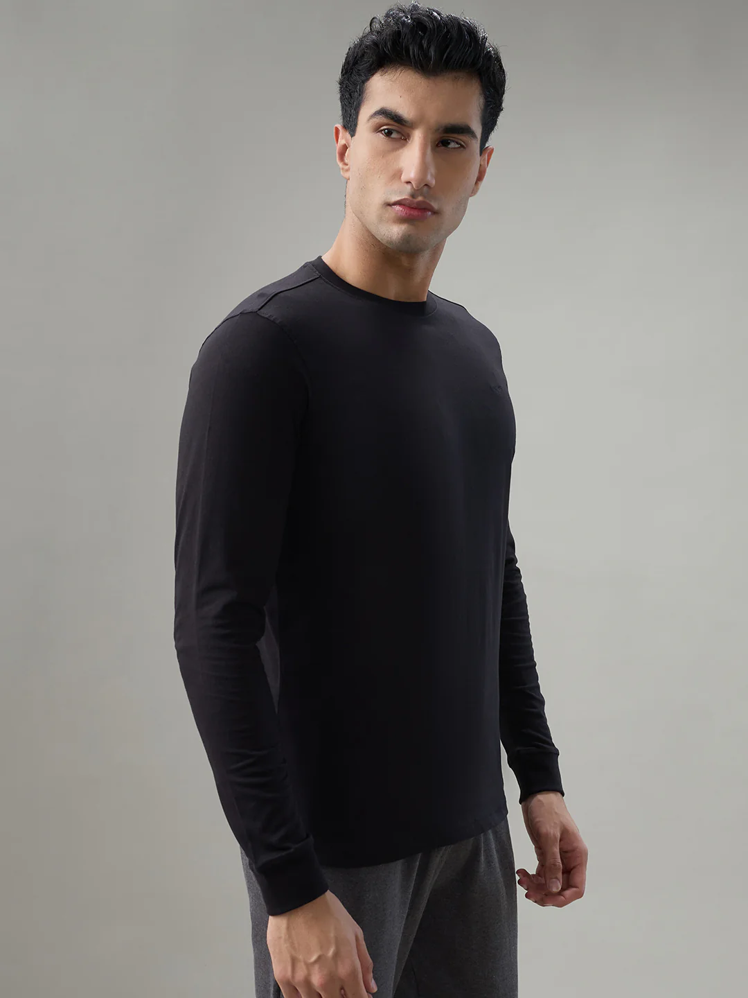 Park Avenue Men Black Cotton T-Shirt - Image 2