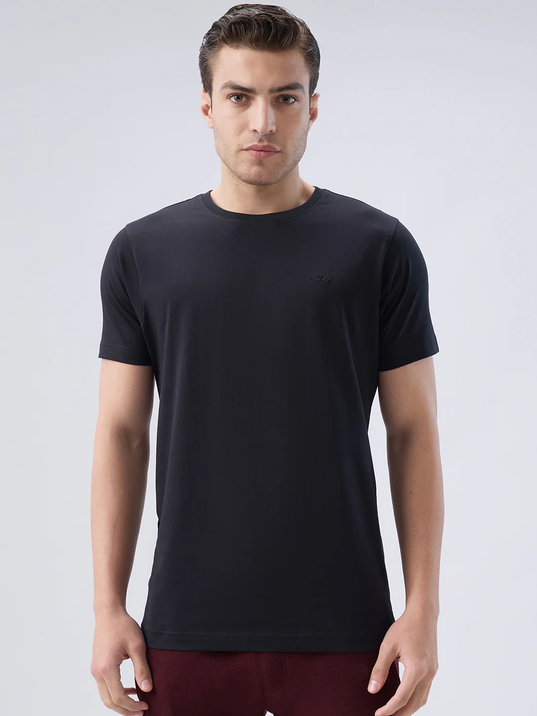 Park Avenue Men Black Cotton T-Shirt