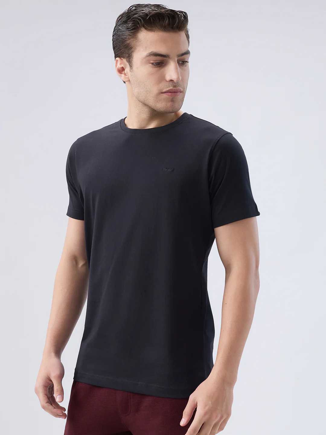 Park Avenue Men Black Cotton T-Shirt - Image 3