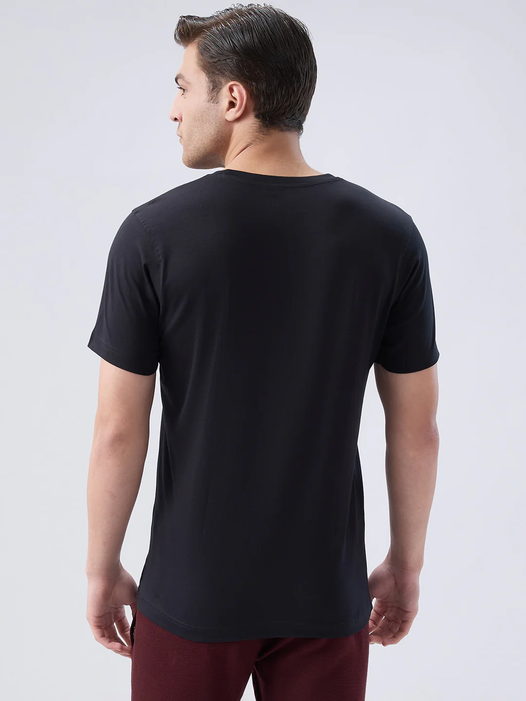 Park Avenue Men Black Cotton T-Shirt - Image 4