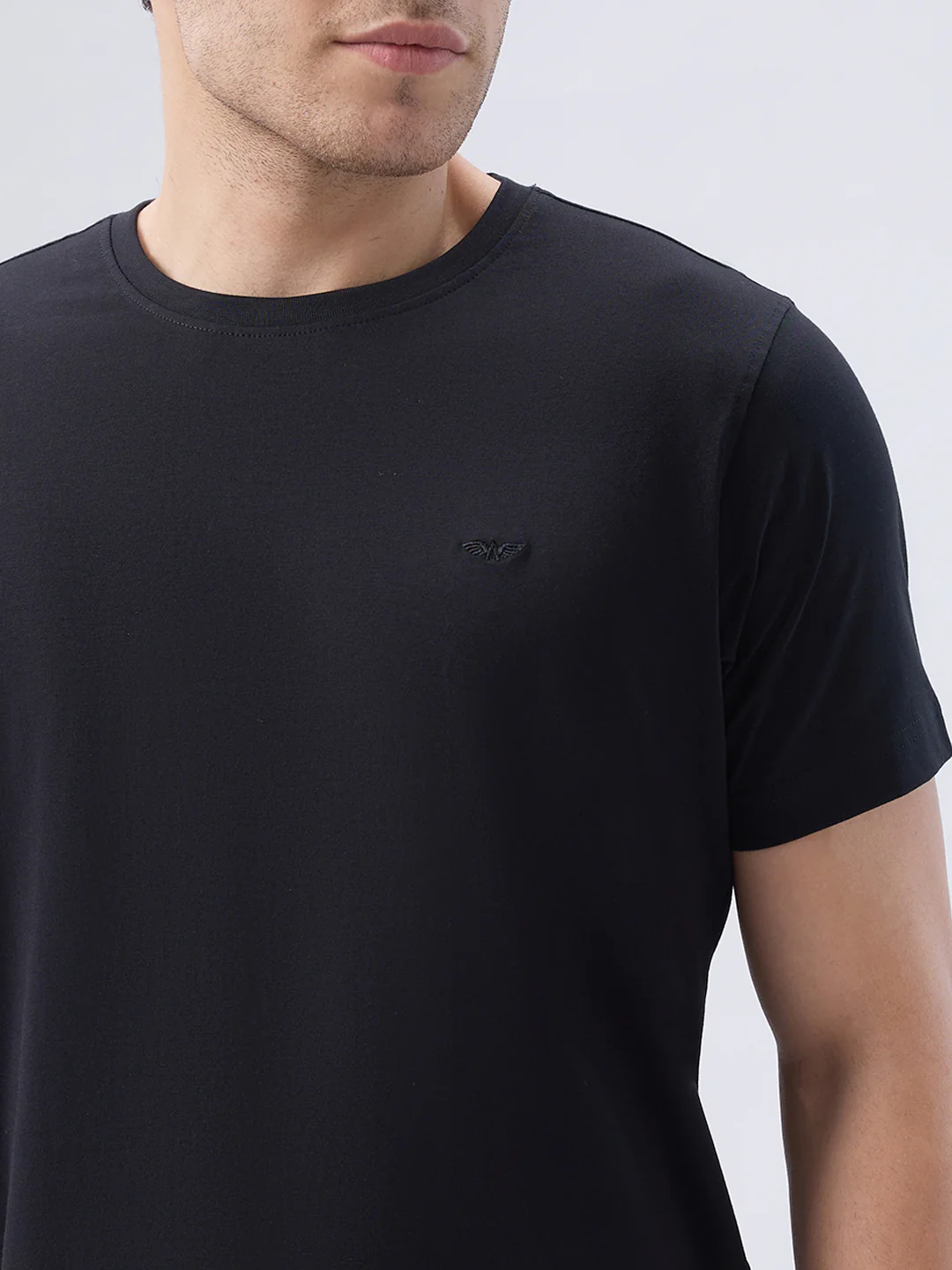 Park Avenue Men Black Cotton T-Shirt - Image 6