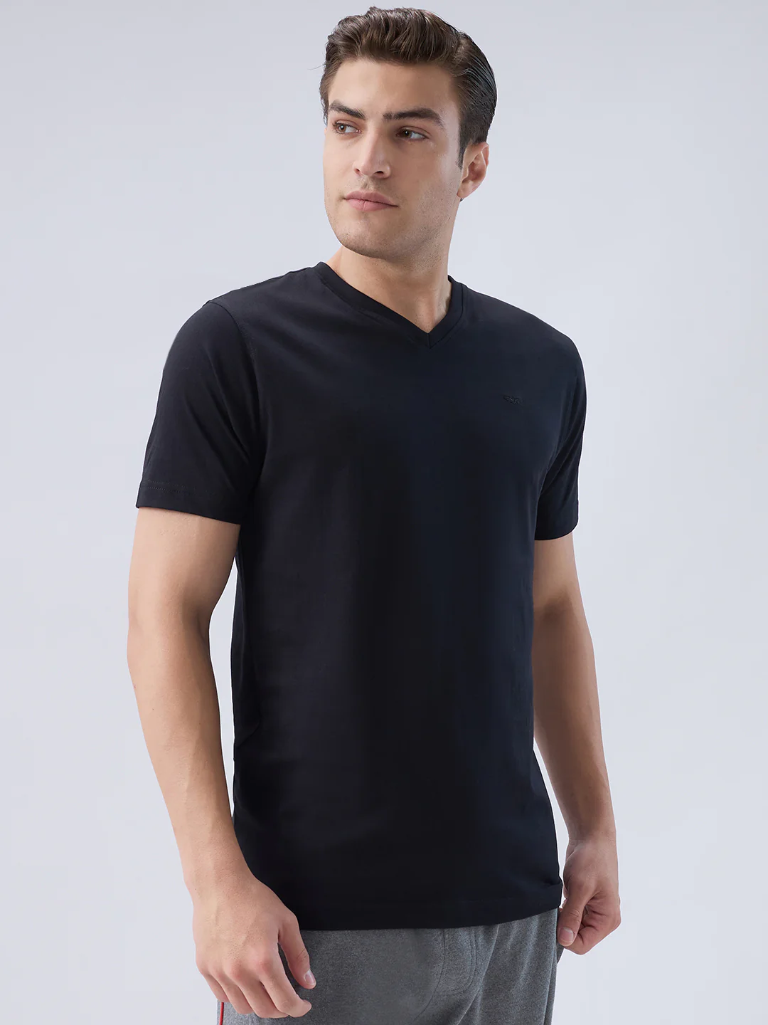 Park Avenue Men Black Cotton T-Shirt - Image 2