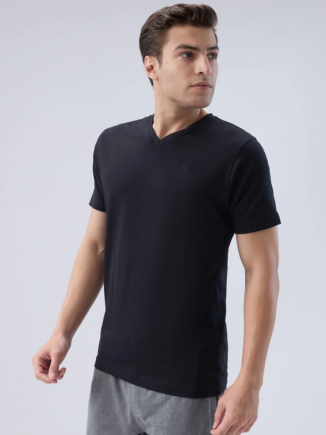 Park Avenue Men Black Cotton T-Shirt - Image 3