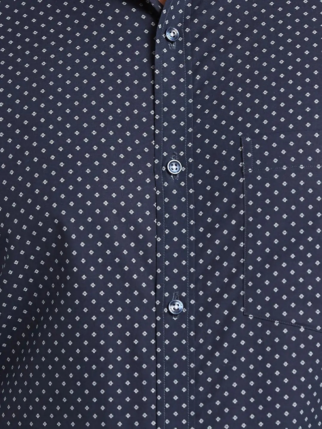 Park Avenue Men Blue Printed Slim Fit Cotton Blend Formal Shirt - Image 7