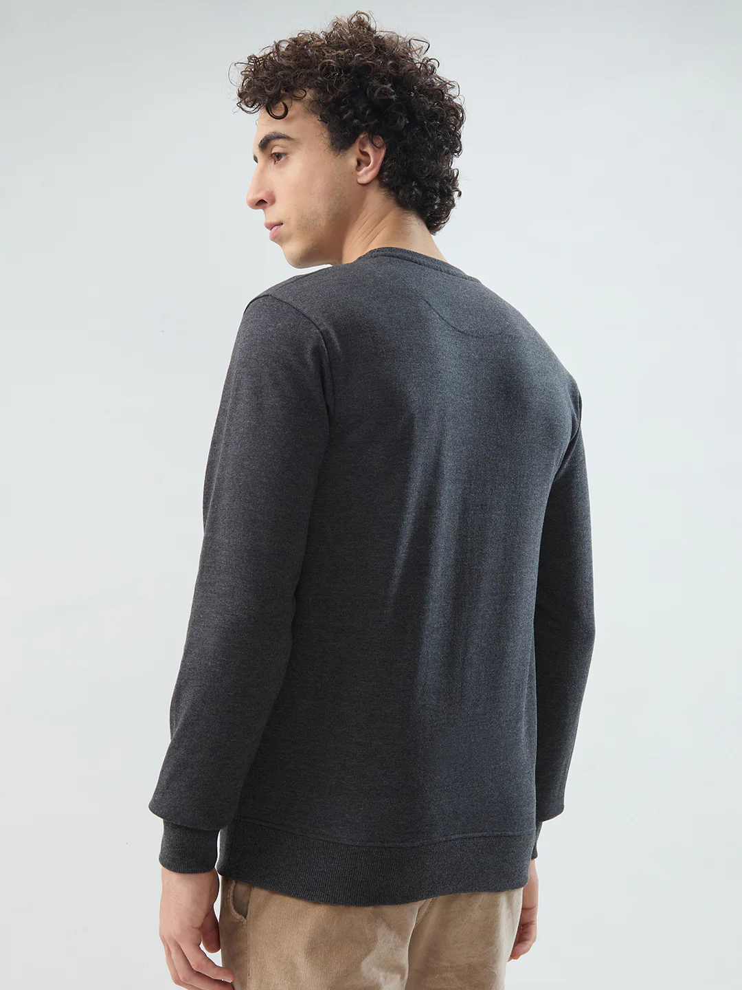 Park Avenue Men Black Print Slim Fit Cotton Blend Sweatshirt - Image 4