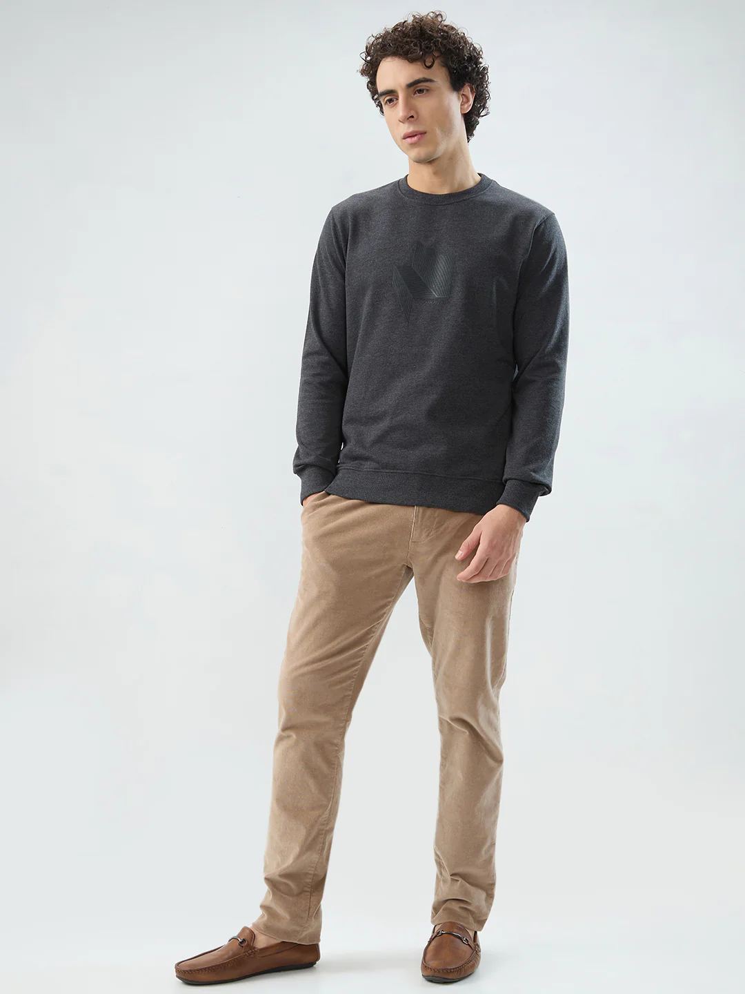Park Avenue Men Black Print Slim Fit Cotton Blend Sweatshirt - Image 5