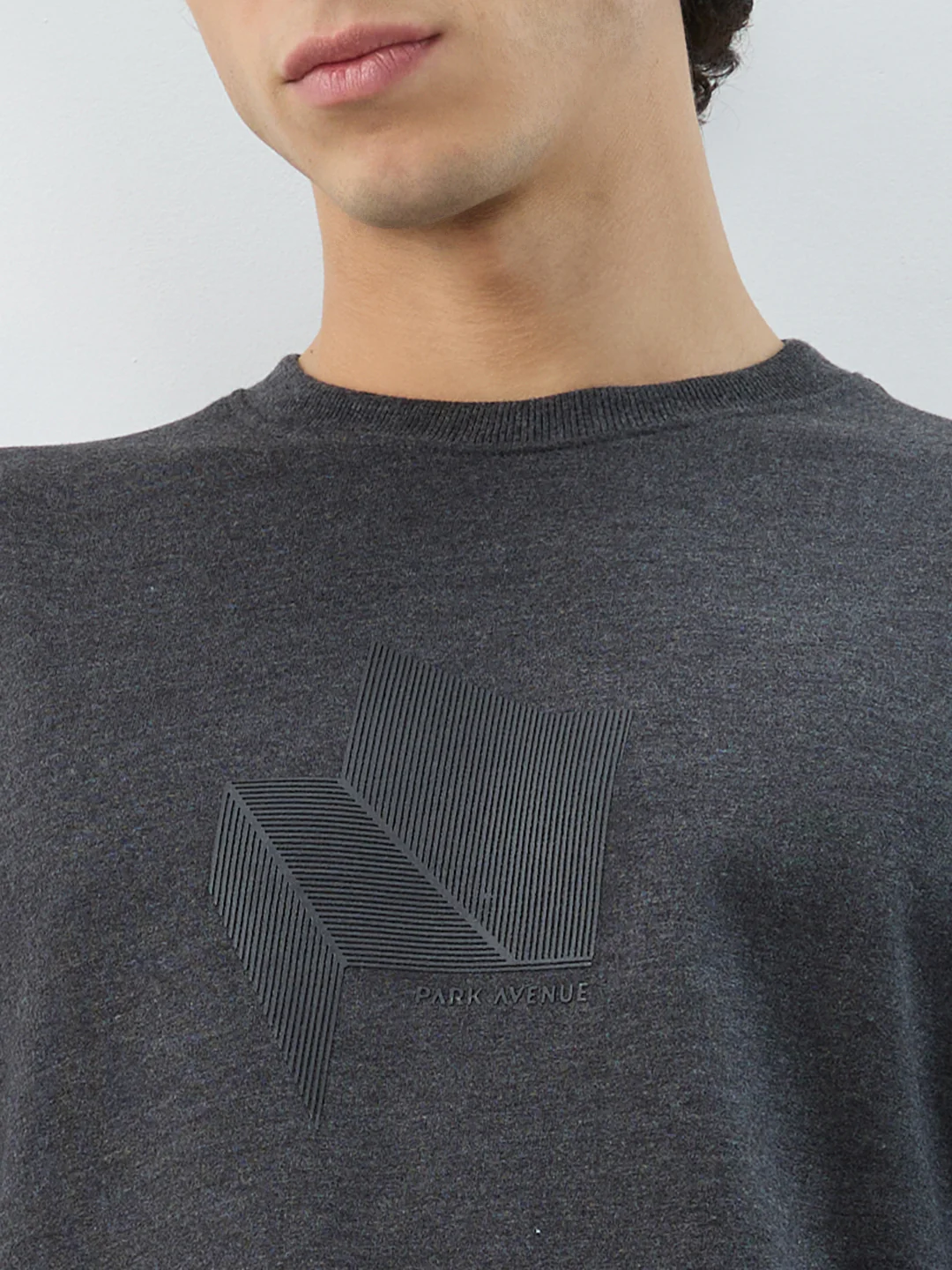 Park Avenue Men Black Print Slim Fit Cotton Blend Sweatshirt - Image 6