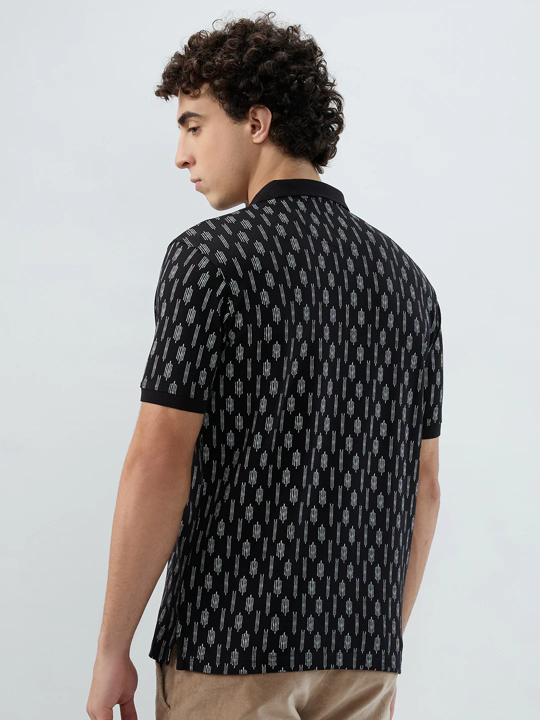 Park Avenue Men Black Print Slim Fit Cotton Blend T-shirt - Image 4