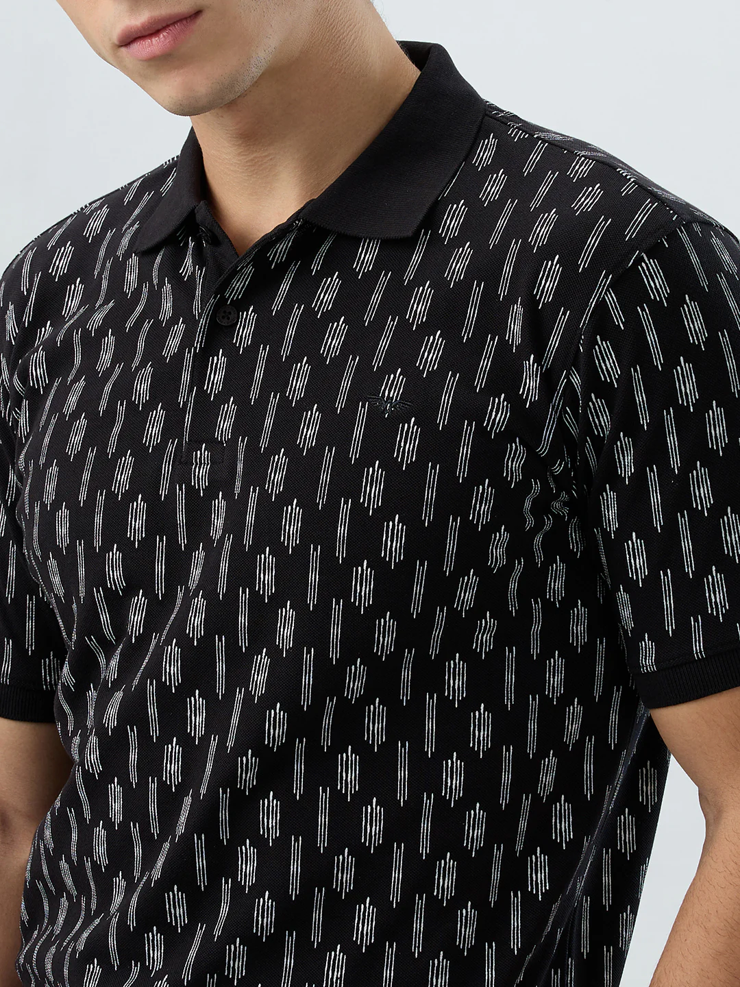 Park Avenue Men Black Print Slim Fit Cotton Blend T-shirt - Image 6
