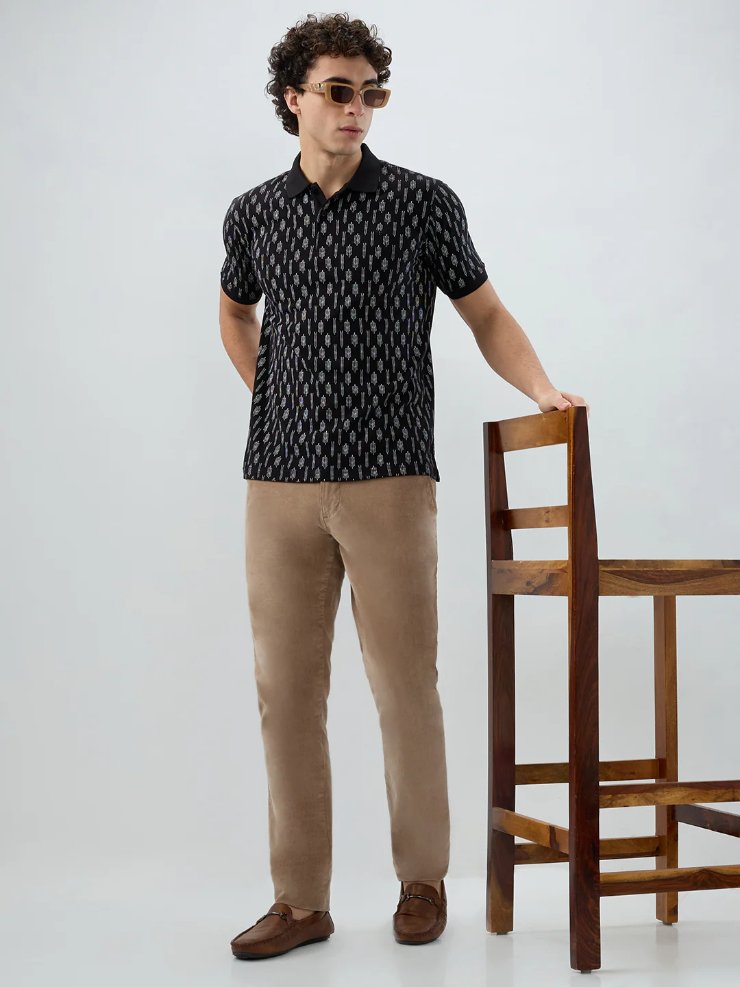 Park Avenue Men Black Print Slim Fit Cotton Blend T-shirt - Image 7