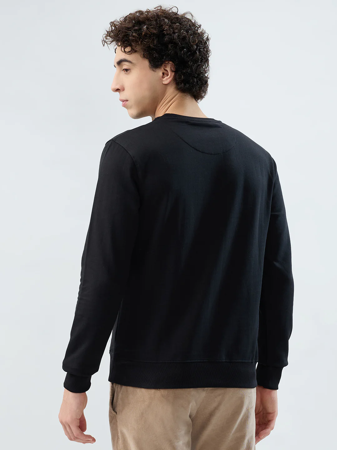 Park Avenue Men Black Printed Slim Fit Cotton Blend Sweatshirt - Image 4