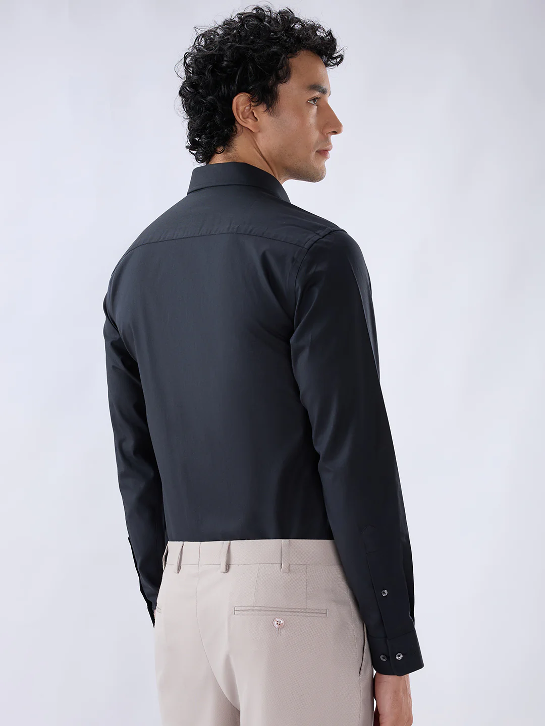 Park Avenue Men Black Regular Fit Solid Formal Shirt - Image 4