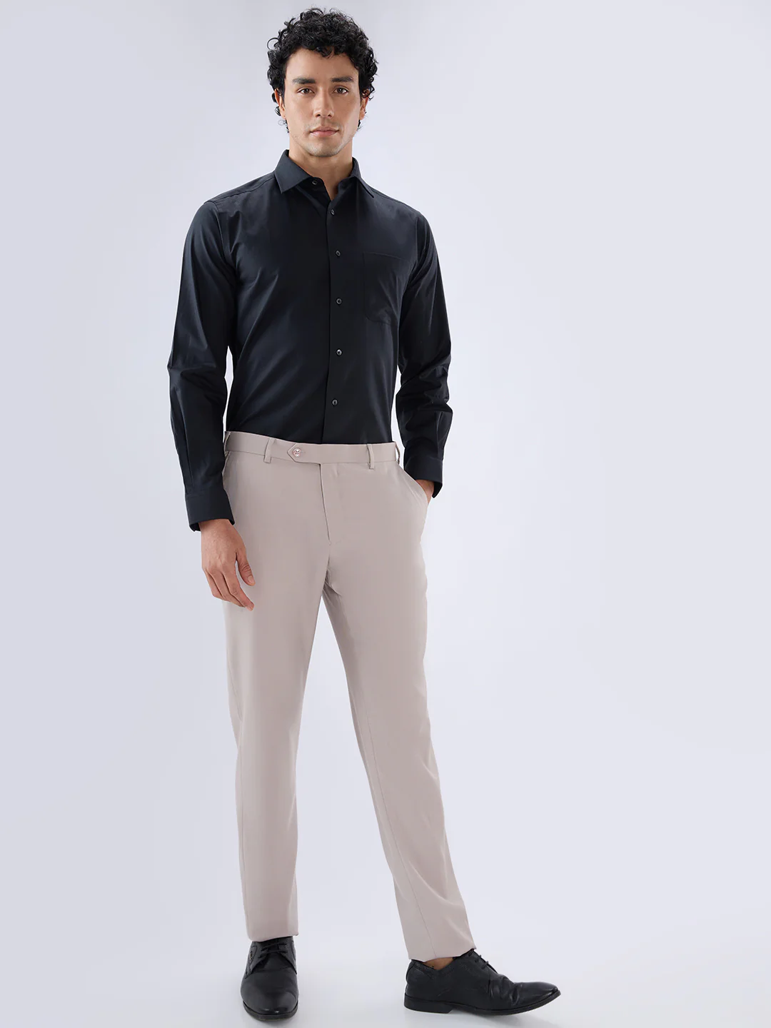 Park Avenue Men Black Regular Fit Solid Formal Shirt - Image 5
