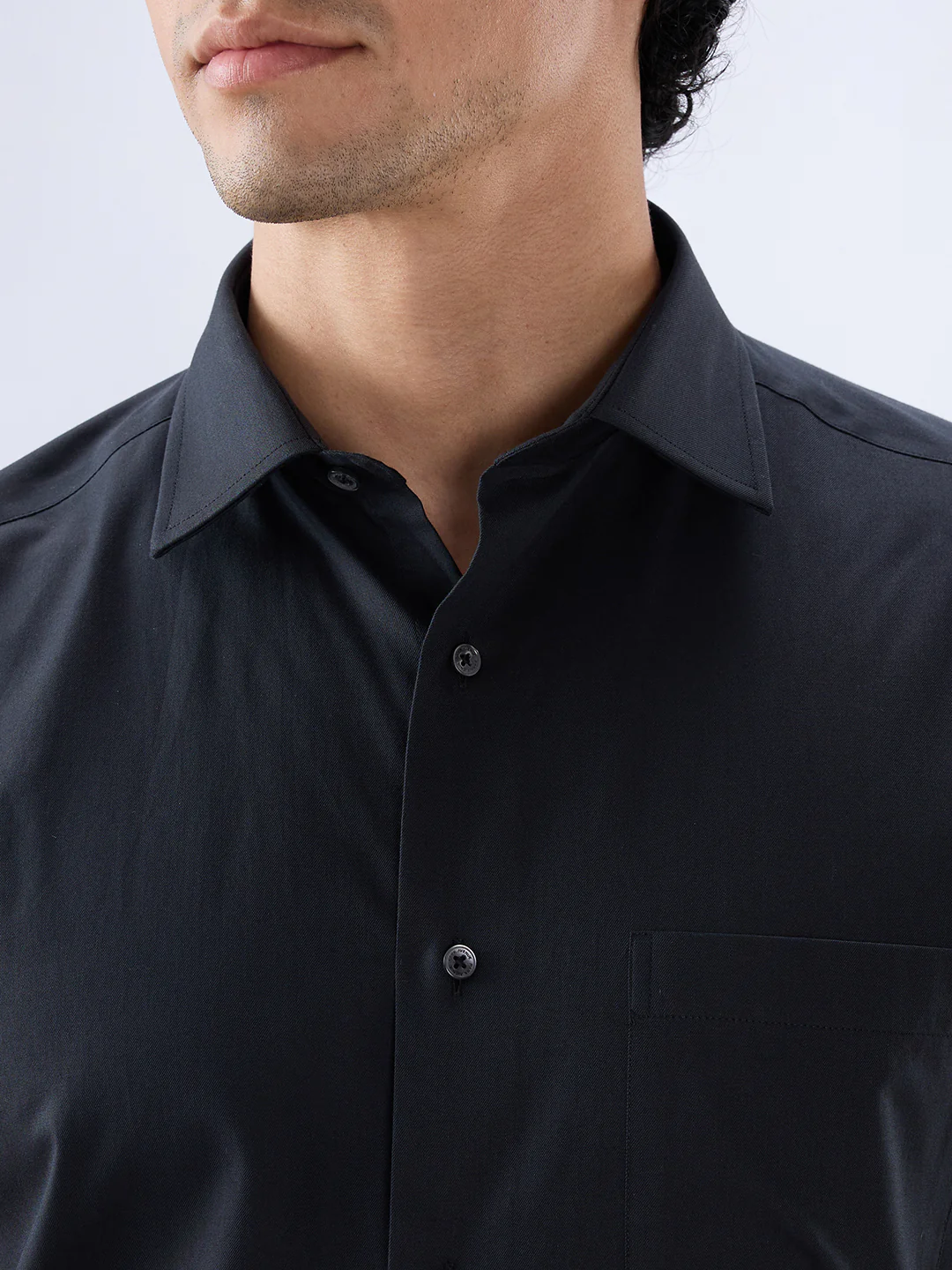 Park Avenue Men Black Regular Fit Solid Formal Shirt - Image 6