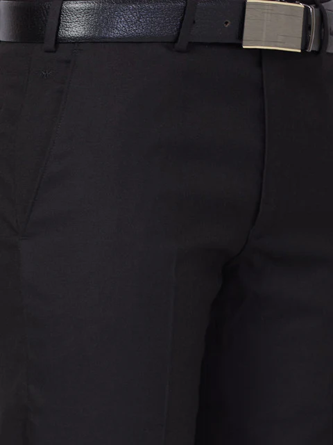 Park Avenue Men Black Regular Fit Solid Trouser - Image 6