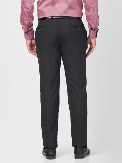 Park Avenue Men Black Regular Fit Solid Trouser - Image 5