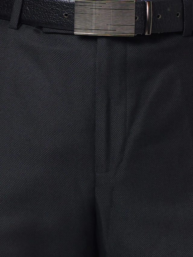 Park Avenue Men Black Self Design Regular Fit Trouser - Image 7