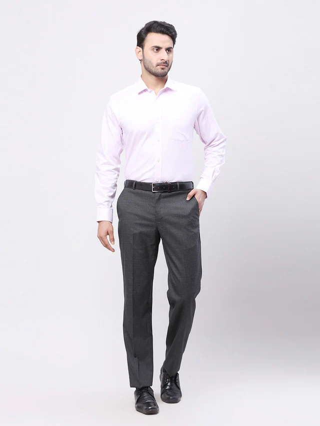 Park Avenue Men Black Self Design Regular Fit Trouser - Image 5