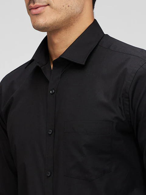 Park Avenue Men Black Slim Fit Cotton Blend Formal Shirts - Image 6