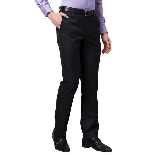 Park Avenue Men Black Smart Fit Solid Trouser - Image 2