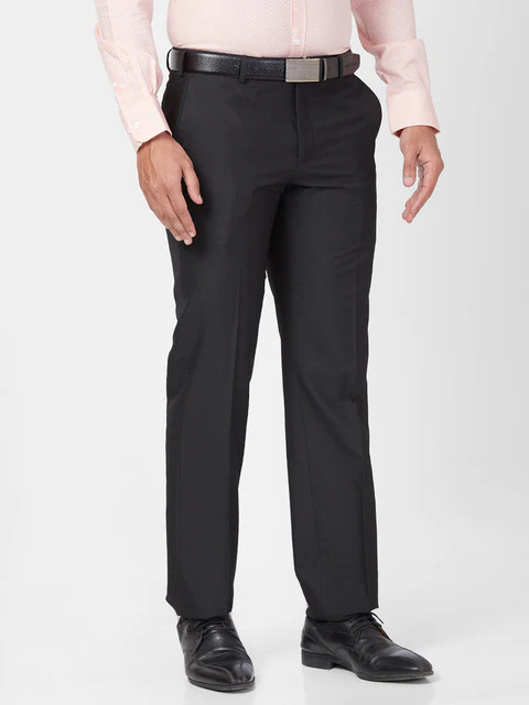 Park Avenue Men Black Smart Fit Structured Trouser - Image 2