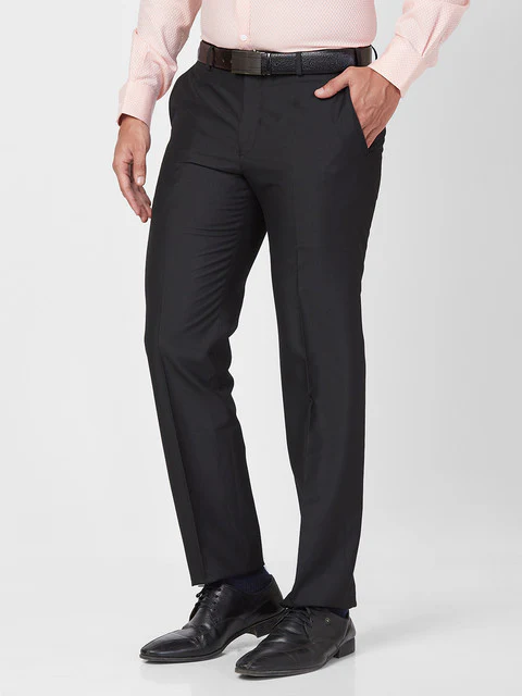 Park Avenue Men Black Smart Fit Structured Trouser - Image 3