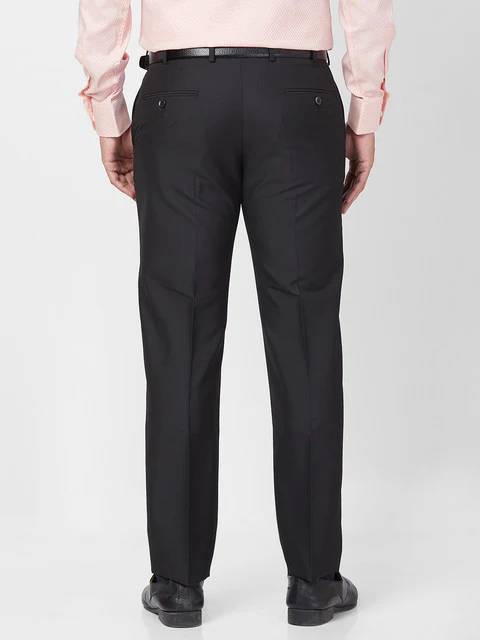 Park Avenue Men Black Smart Fit Structured Trouser - Image 4