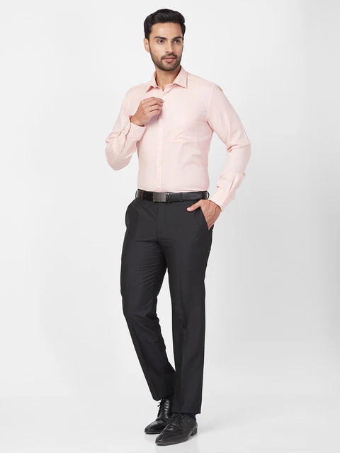 Park Avenue Men Black Smart Fit Structured Trouser - Image 5