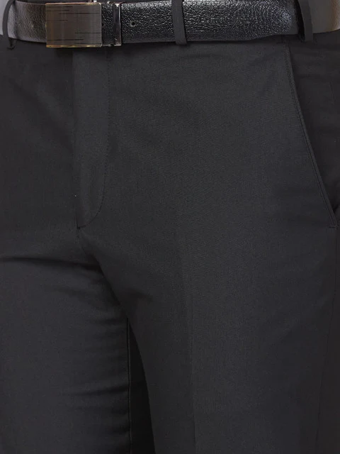 Park Avenue Men Black Smart Fit Structured Trouser - Image 6