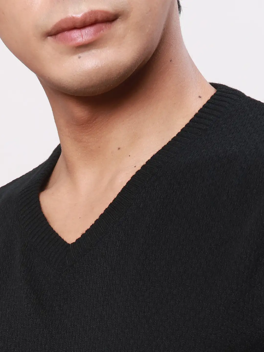 Park Avenue Men Black Solid Regular Acrylic Full Sleeve Pullover - Image 6