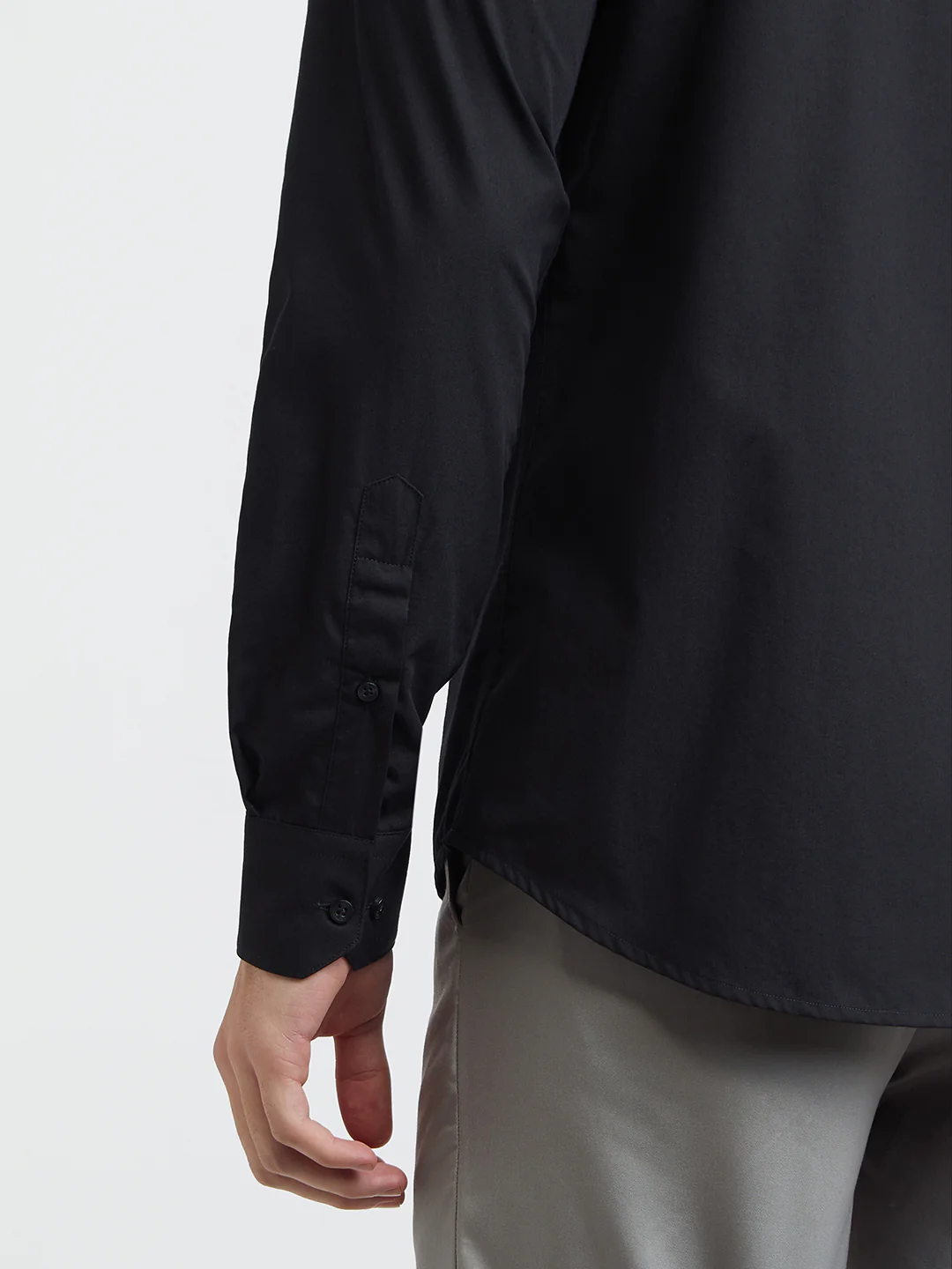 Park Avenue Men Black Solid Slim Fit Cotton Blend Shirt - Image 6