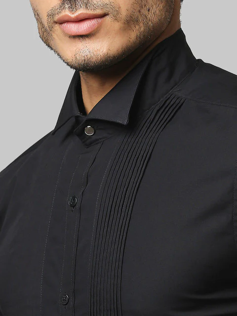 Park Avenue Men Black Solid Slim Fit Cotton Shirt - Image 6