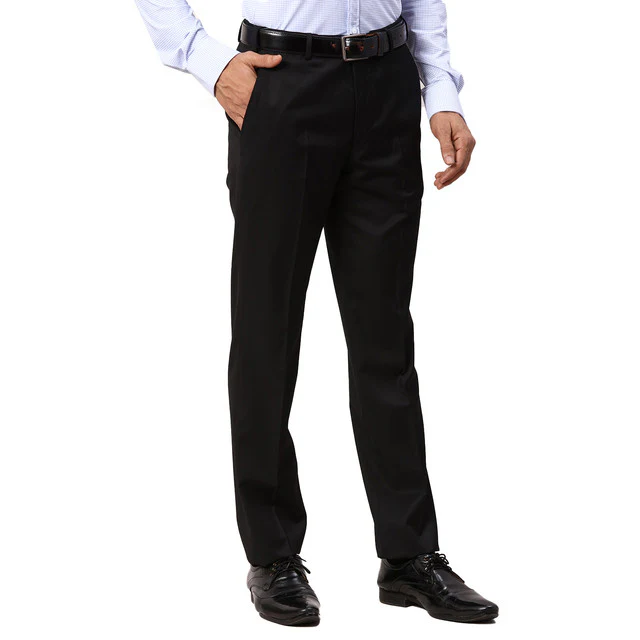 Park Avenue Men Black Solid Slim Fit Terylene Trouser - Image 2