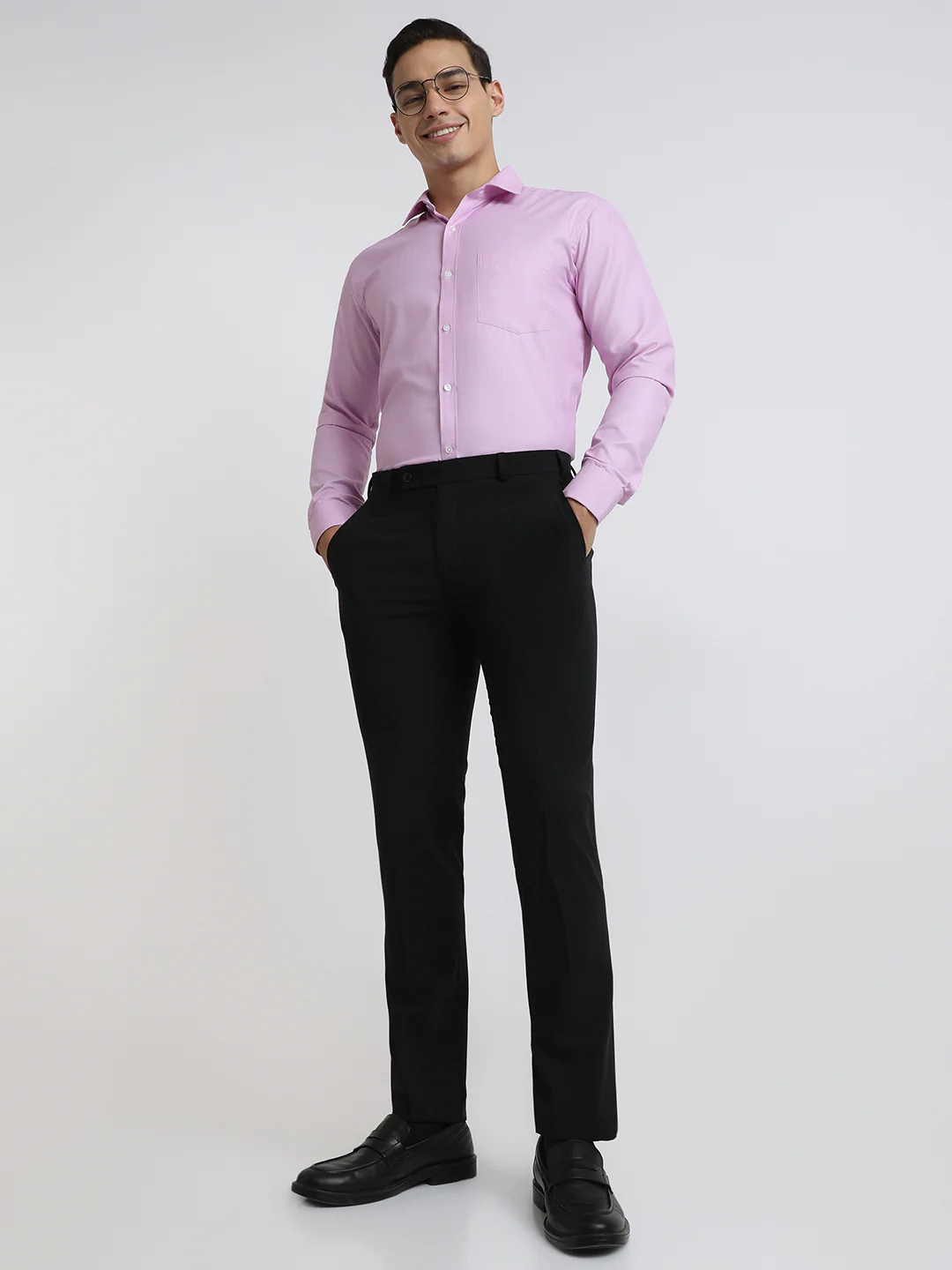 Park Avenue Men Black Solid Slim Fit Wool Blend Trouser - Image 5