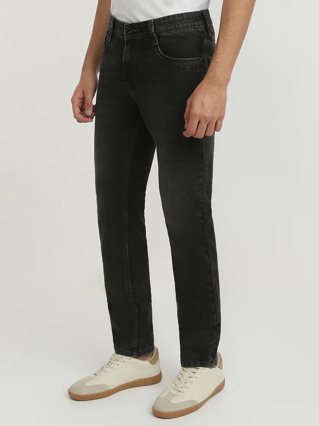 Park Avenue Men Black Solid Super Slim Fit Cotton Blend Jeans - Image 3