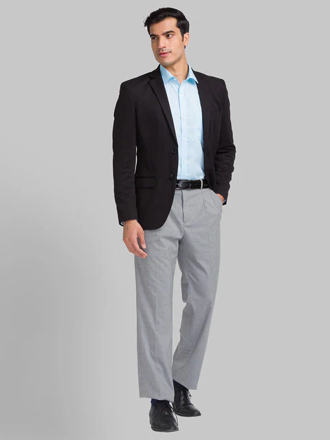 Park Avenue Men Black Active Fit Structure Blazer - Image 5