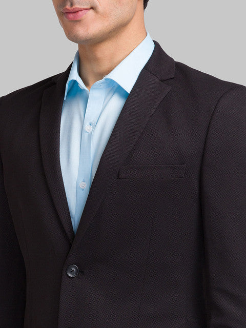 Park Avenue Men Black Active Fit Structure Blazer - Image 6