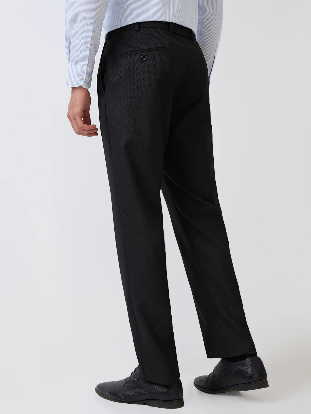 Park Avenue Men Black Structure Regular Fit Polyester Blend Trouser - Image 4