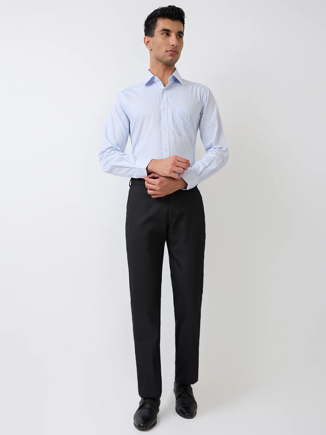 Park Avenue Men Black Structure Regular Fit Polyester Blend Trouser - Image 5