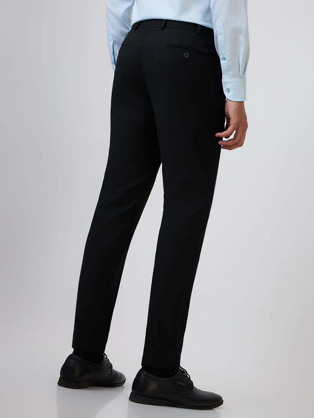 Park Avenue Men Black Structure Super Slim Fit Polyester Blend Trouser - Image 4